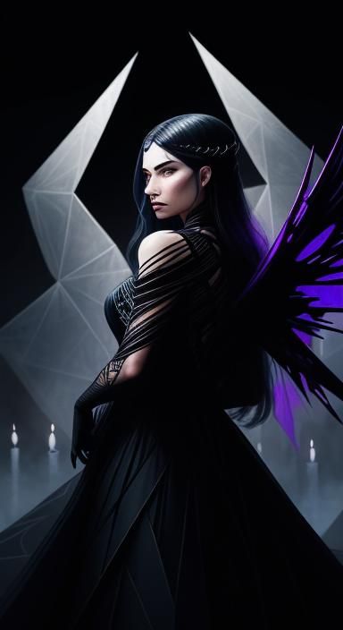 Cubist Goddess Emerges from Shadows