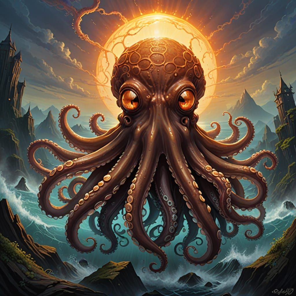 A Melancholic Octopus Suffers Under the Scorching Sun
