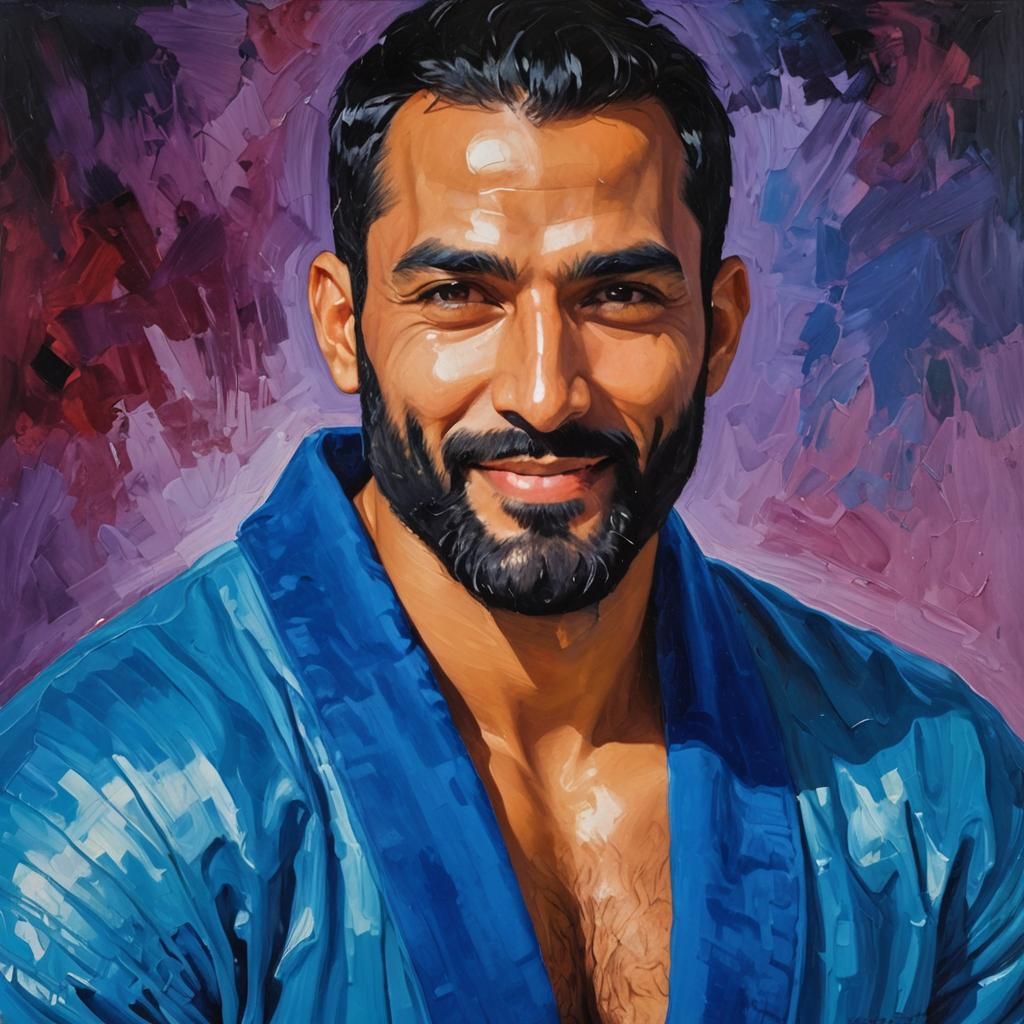 Neo-Expressionist Portrait of Arab-Iranian Indian-American M...