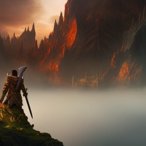 Enigmatic Elf Man in Fantastical Realm