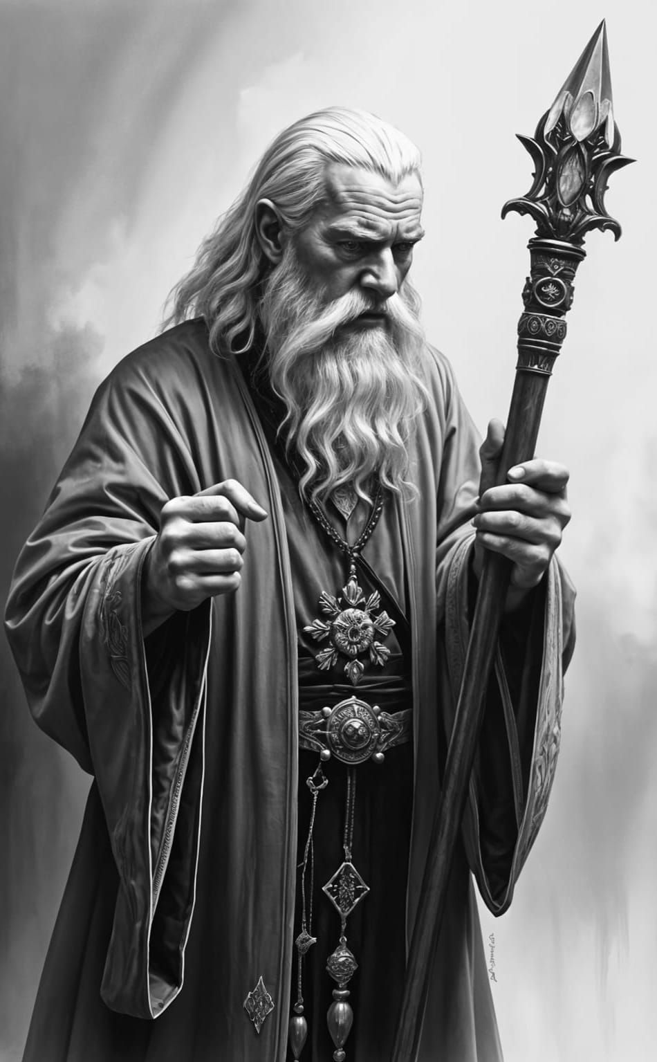 Ethereal Wizard in Liminal Fantasy Realm