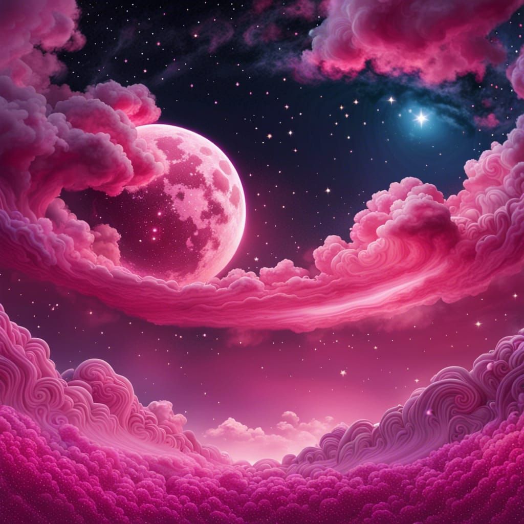 Magical Pink Galaxy Night Sky in Stunning 8k Resolution