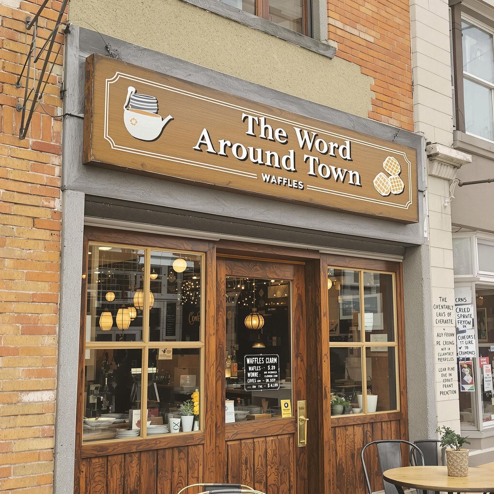 Rustic Waffle House with Vintage Sign and Folk Art Atmospher...