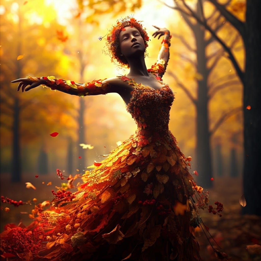 Spiral Maiden Dances in Autumn Garden