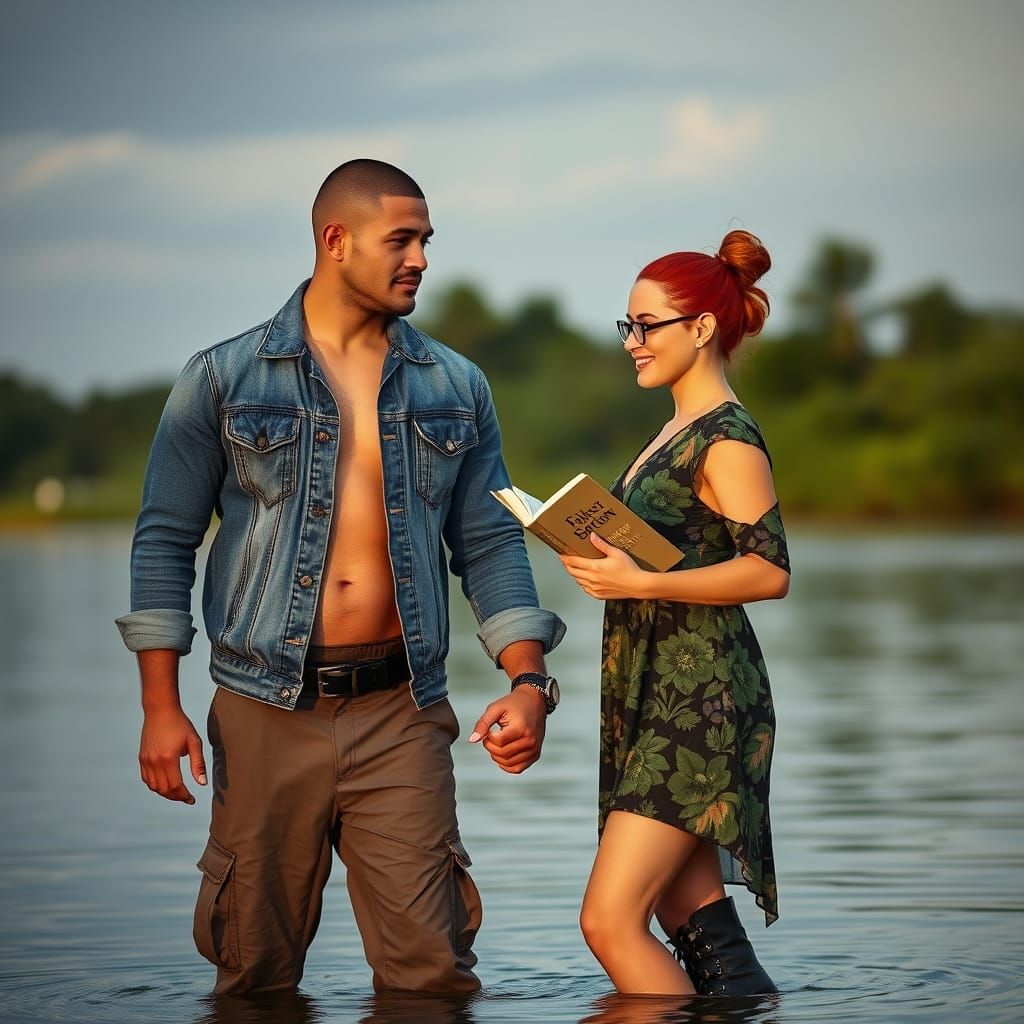 Suriname MMA Fighter and Irish Author at Sunset