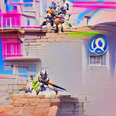 Orwellian Futuristic Cityscape in Neon Lights