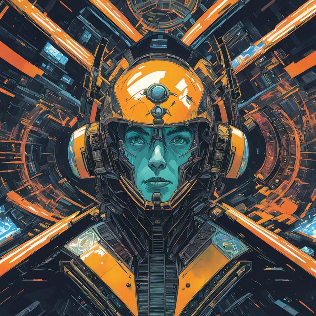 Cyborg Goddess in Alien Landscape