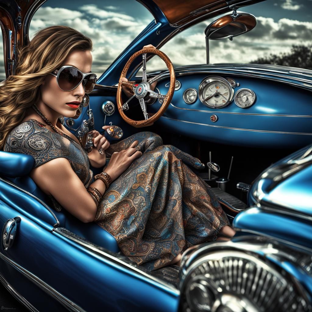 Luxury Automobile Portrait of a Stunning Supermodel