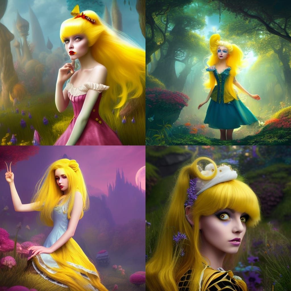 Fanciful Alice in Wonderland Wonderland Scene