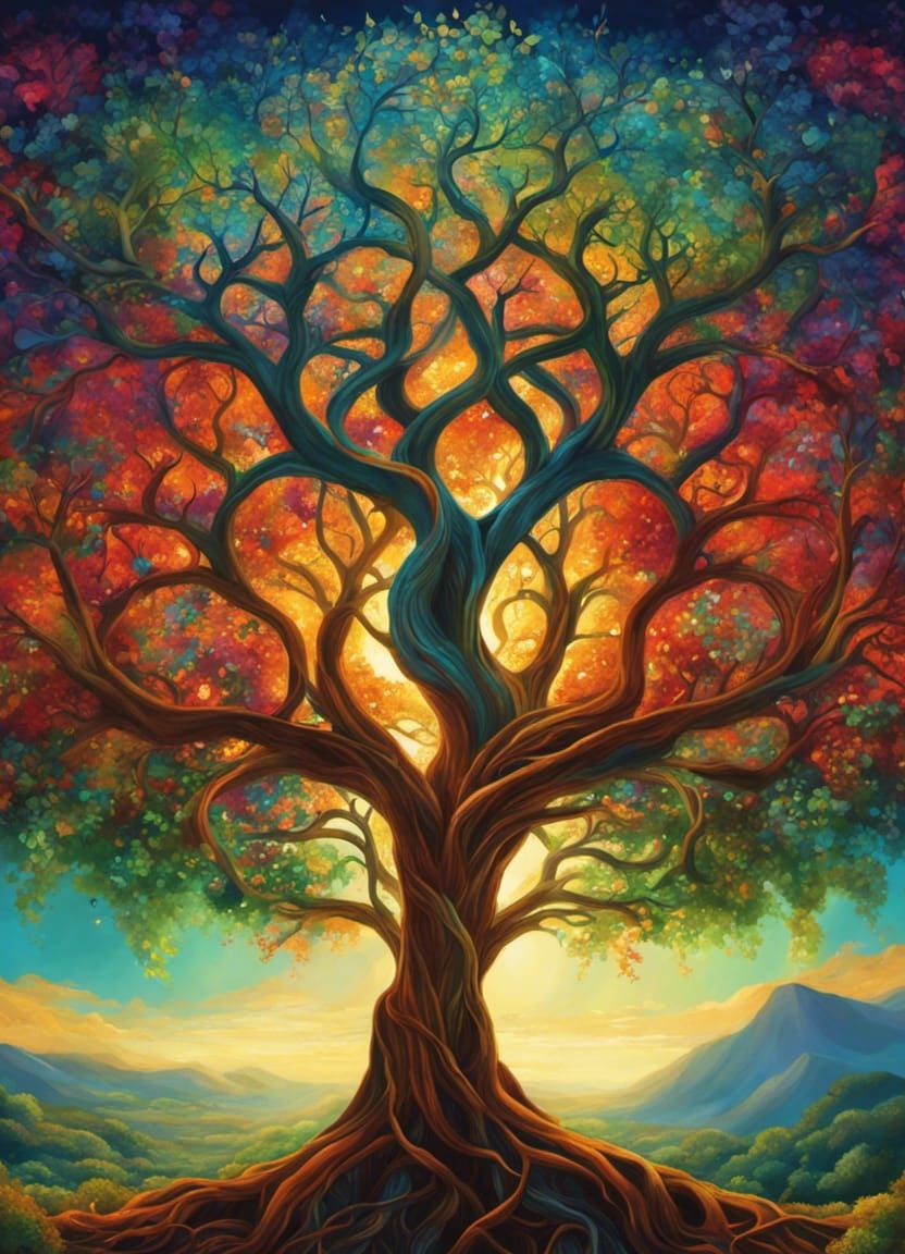 Luxurious Tree of Life with Vibrant Colors