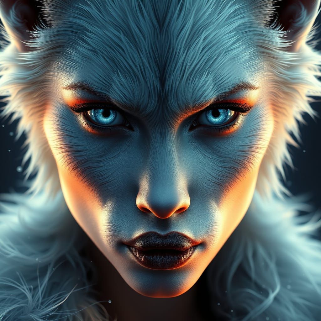 Piercing Blue Eyes of a Fantastical Beauty