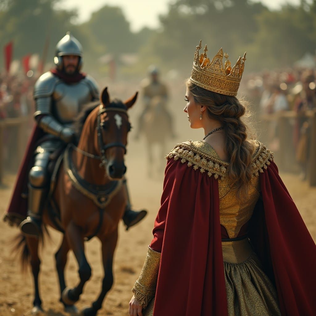 King and Queen Lead Renaissance Festival Court to Tournament...
