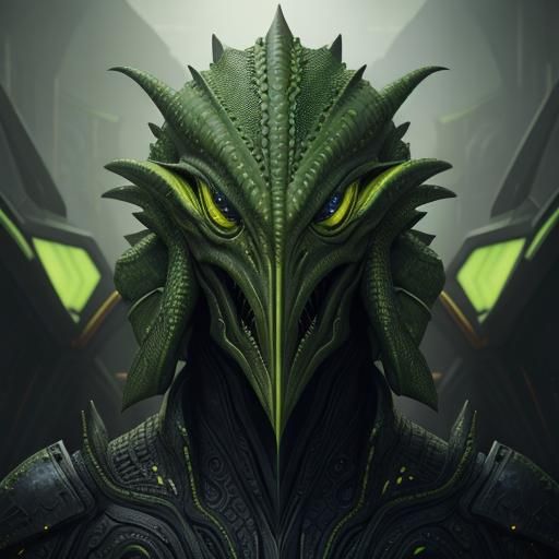 , Babylon 5 alien race the green scaly skin lizard like huma...