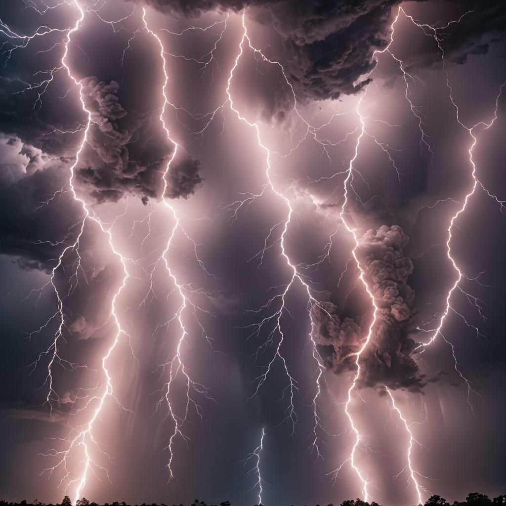 Electric Storm Bolts in Hyperrealistic HDR