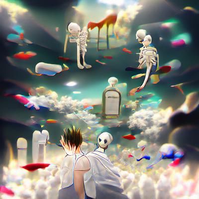 Surrealistic Depiction of an Ethereal Afterlife Realm