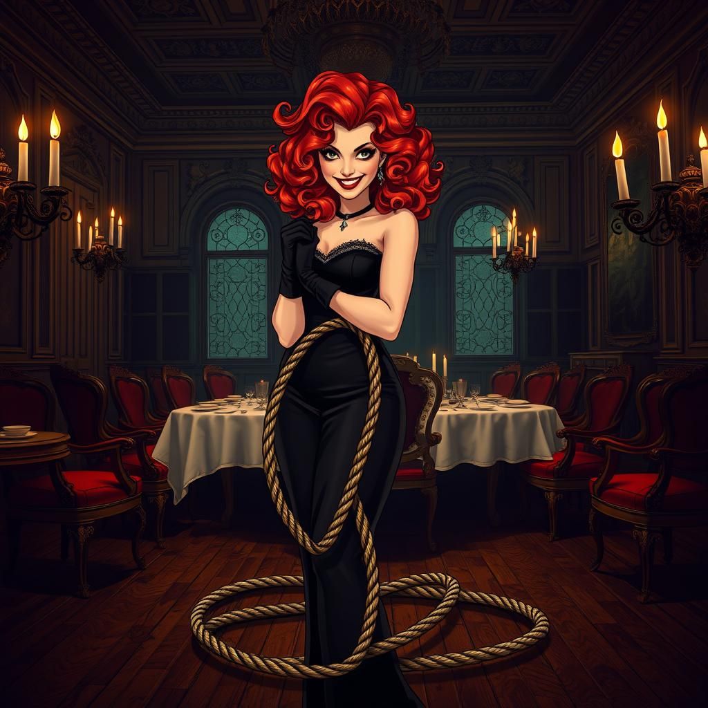 Whimsical Miss Scarlet Unveiled in Opulent Dining Room