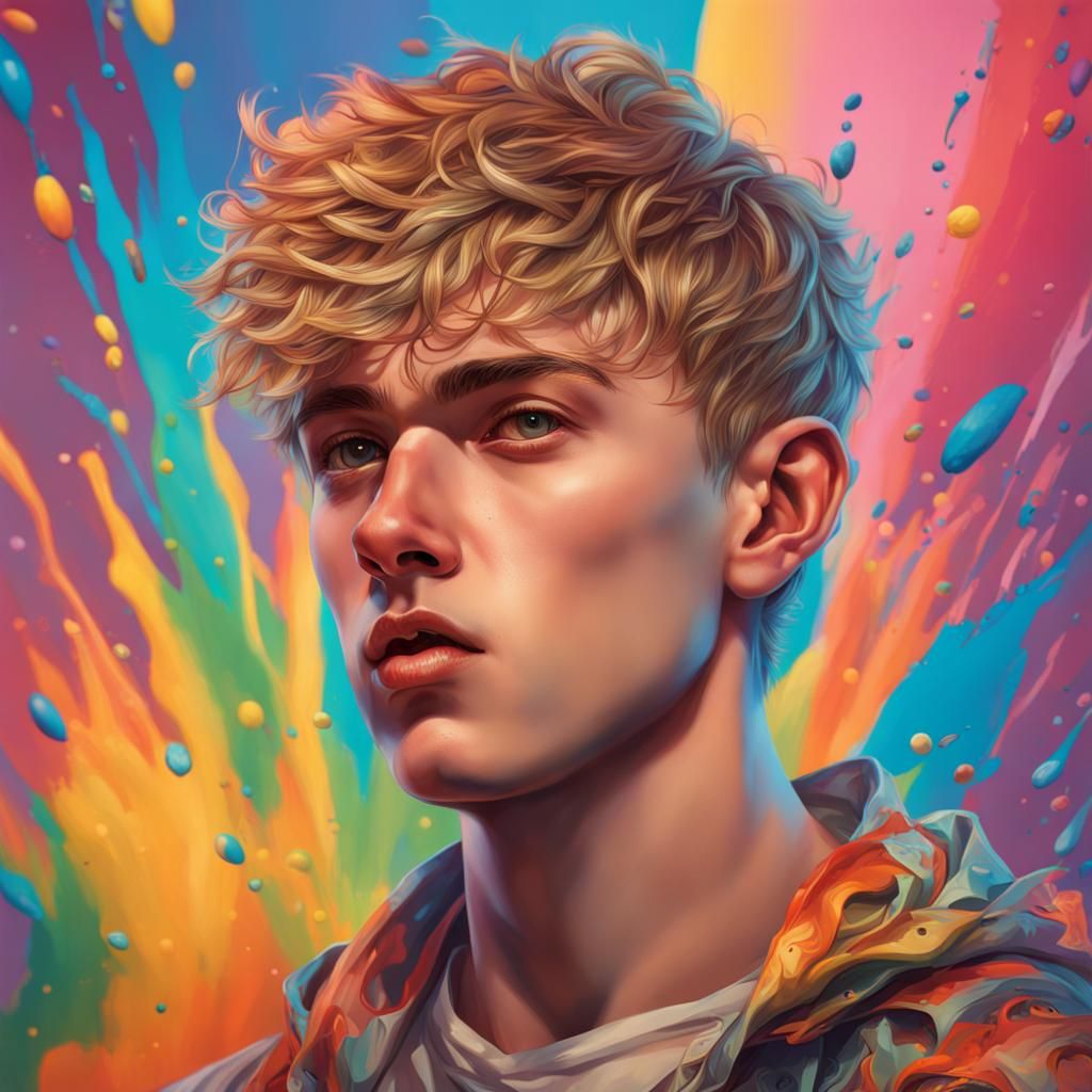 maximalist gay male twink (hyperreal)