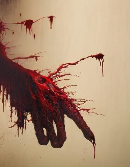 Blood Tornado Hand: Horrific Digital Painting