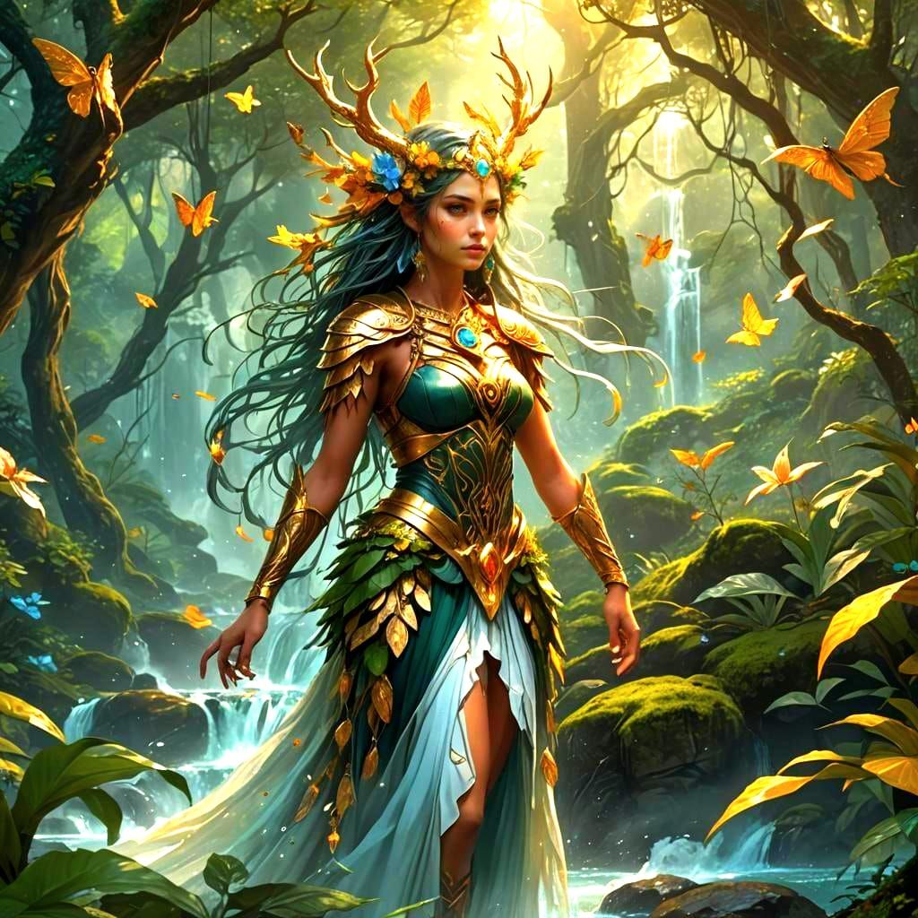 Enchanted Mythic Fairy in Ethereal settings with Vibrant Hue...