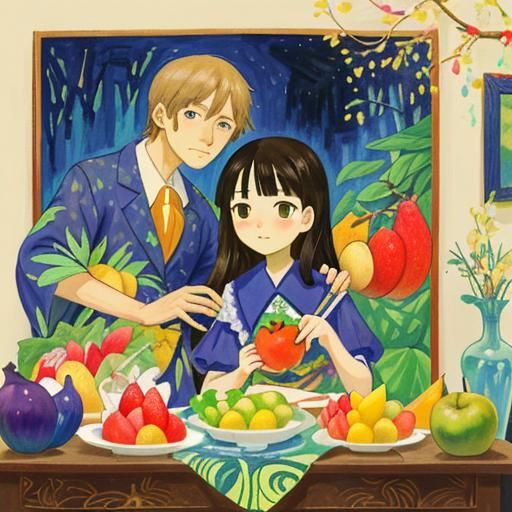 Fruits A-Z in Cubist Surrealism Style