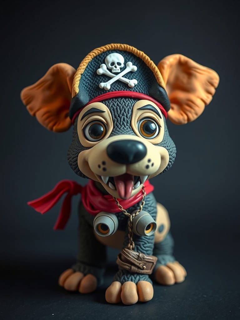 Pirate Puppy Claymation in Vibrant, Handmade Style
