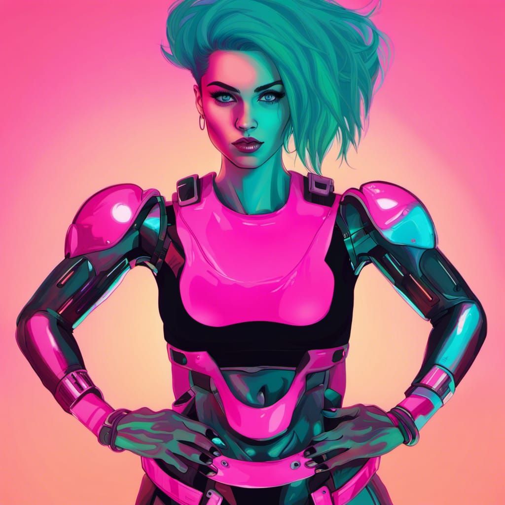 Cyberpunk Goddess in Neon Dreams