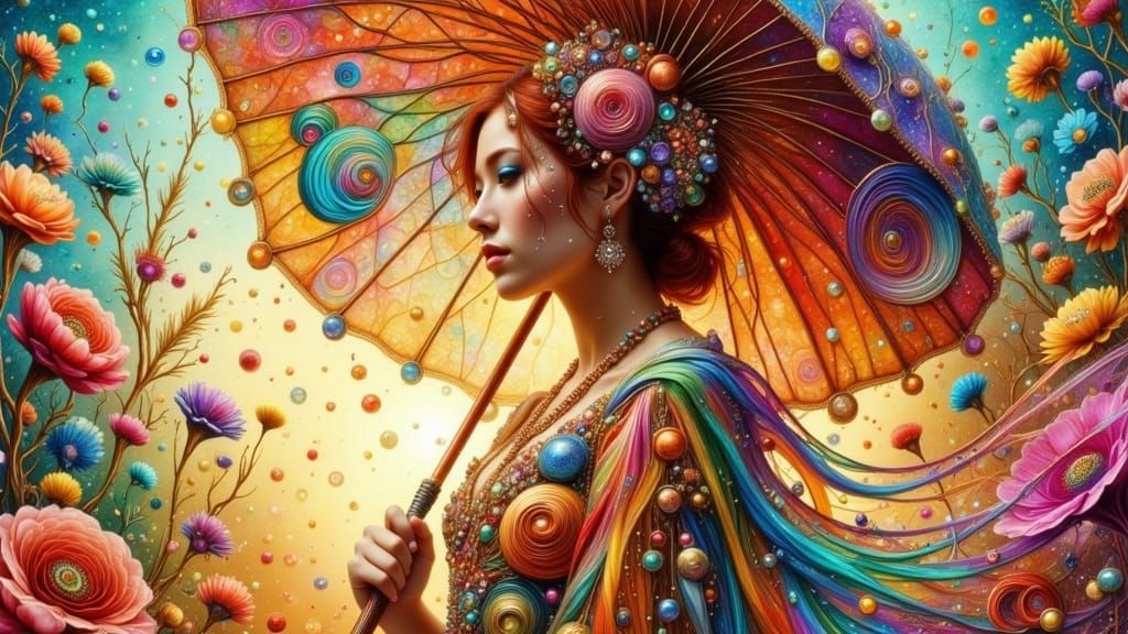 Vibrant Young Woman in a Colorful Sundress