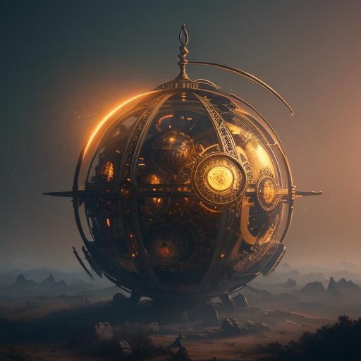 Fantasy Lamp Reveals Ancient Timeless Secrets in Soft Golden...