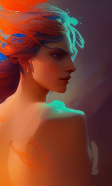 Surreal Androgynous Beauty in Triadic Color Palette