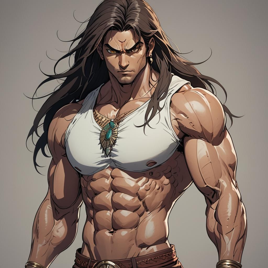 Dramatic Anime Hero in Vibrant Cel Shading