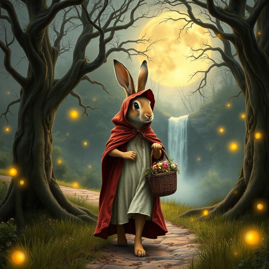 A Resplendent Hare in Enchanted Forest
