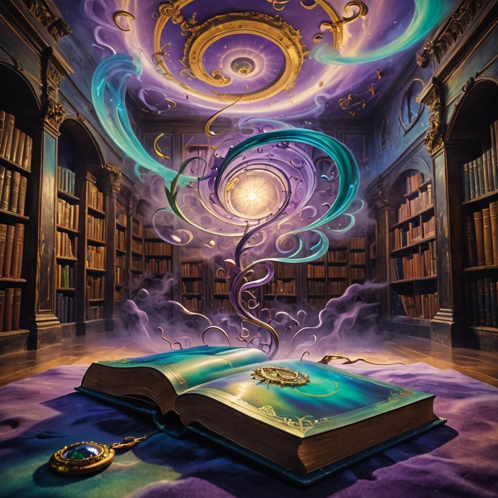 Surreal Magical Book in Salvador Dali Style