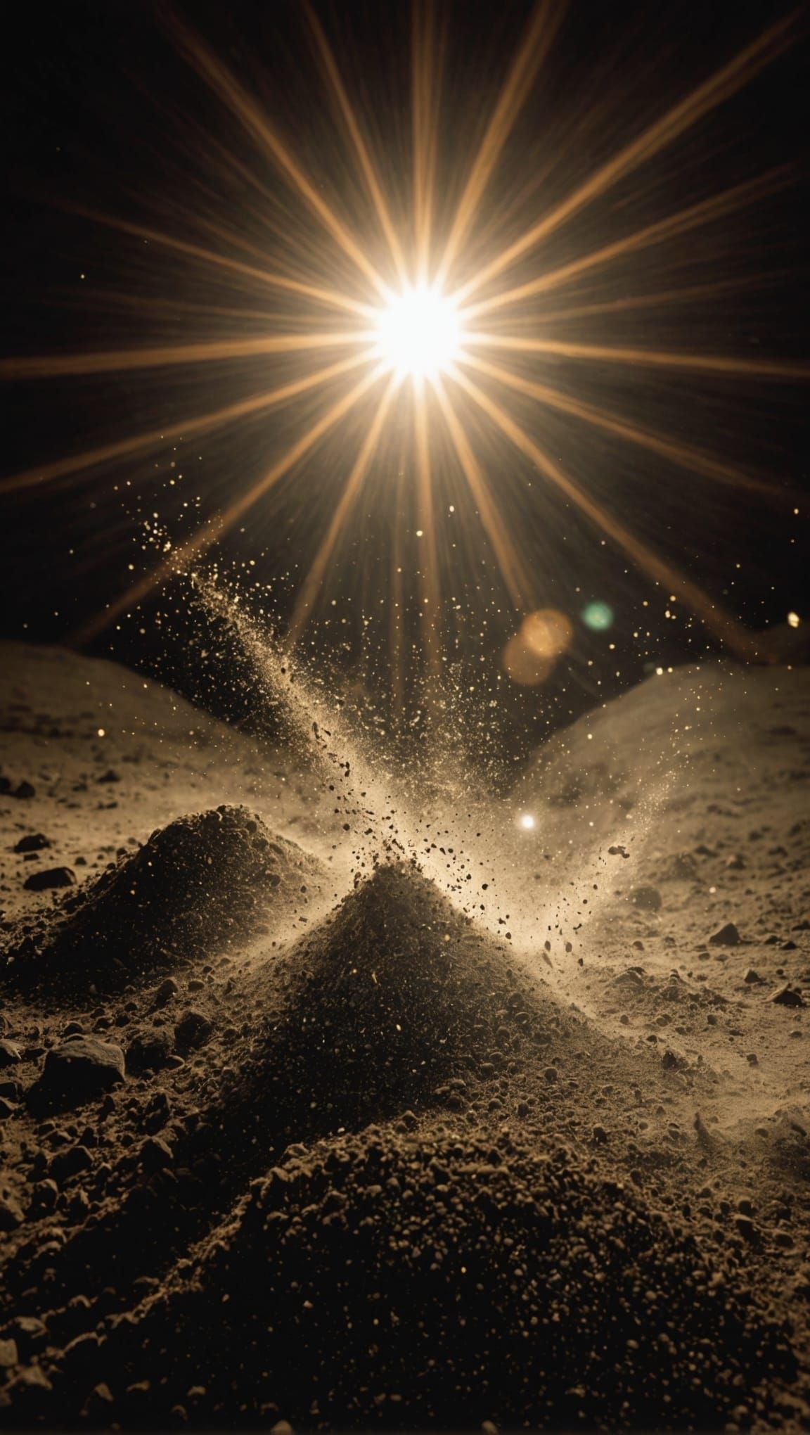 Dazzling Dust Particles in Warm Sunlight