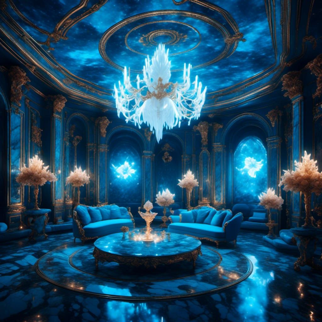 Ethereal Castle Interior in Hyperreal Style