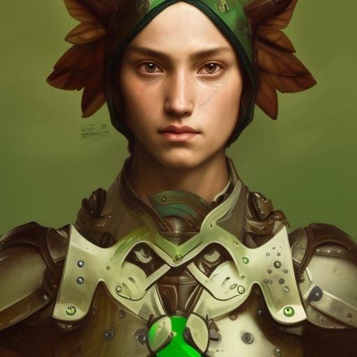 Medieval Bird Knight Portrait in Detailed Fantasy Style