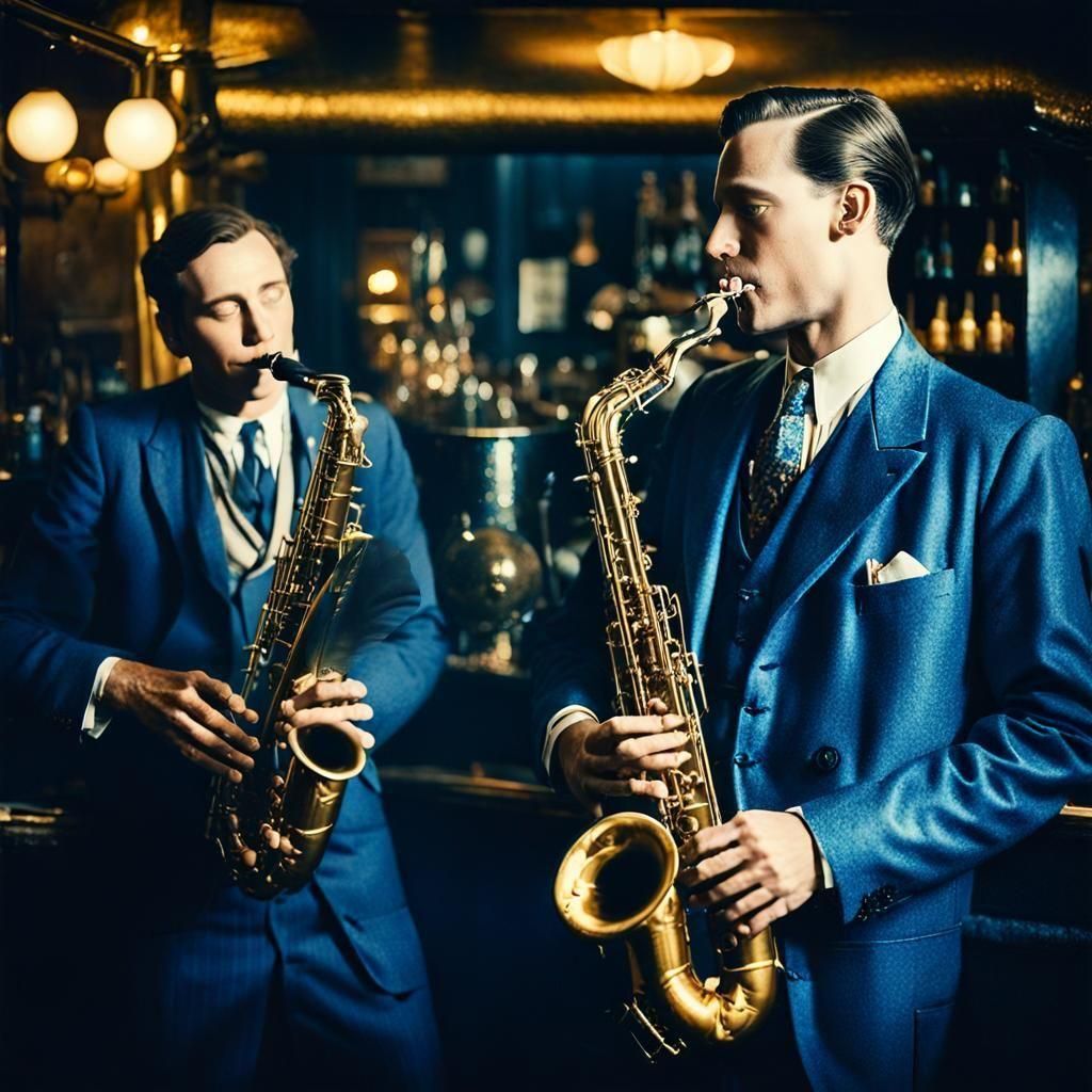 Era 1920s, playing the saxophone