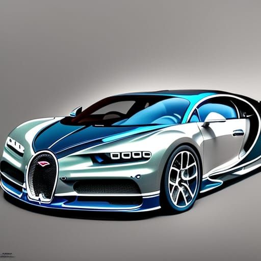 Futuristic Bugatti Chiron Flying Car Portrait