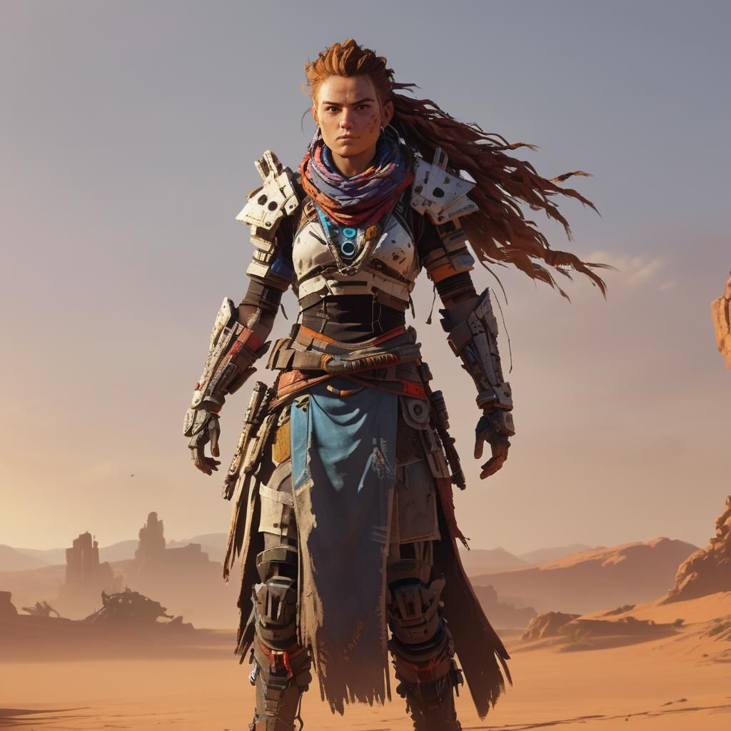 Aloy in the Post-Apocalyptic Desert