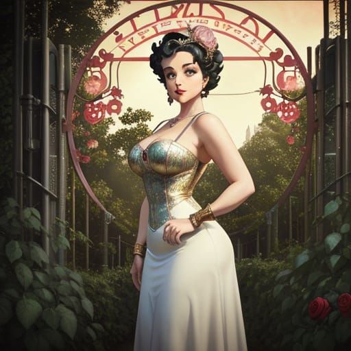 Betty Boop in Art Nouveau Wonderland