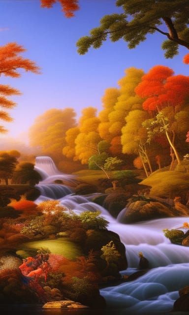 Surreal River Dreamscape in Renaissance Style