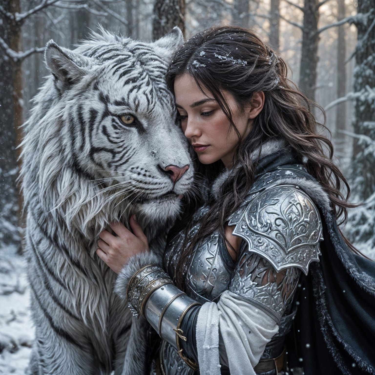 Majestic Winter Bond in Dungeons & Dragons Fantasy Style