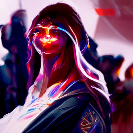 Ethereal Concept Art Portrait in Triadic Colors