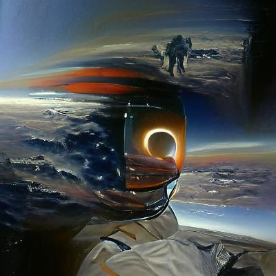 Eclipse Space Explorer Under Starry Night