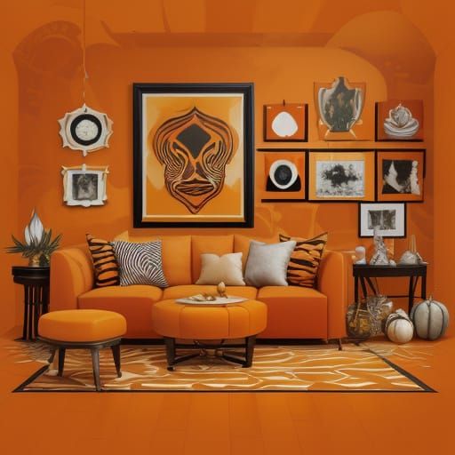 Cubist Orange Still Life with Autumnal Tones