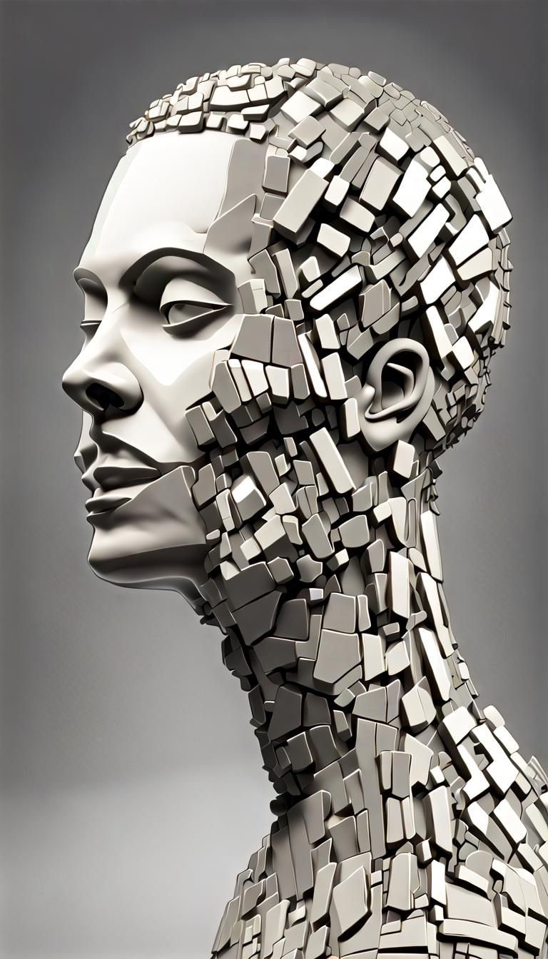 Vorticism Sculpture Abstracts in 3D Digital Art