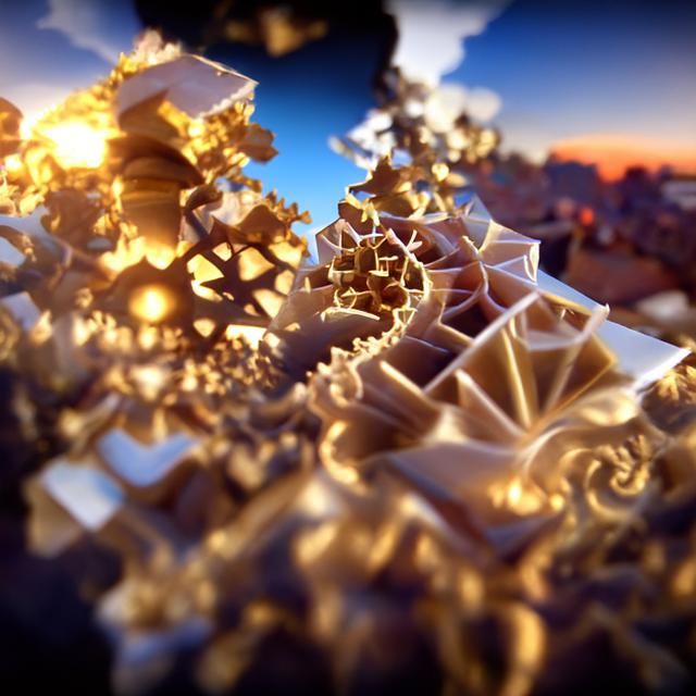 Golden Hour Fractal Landscape