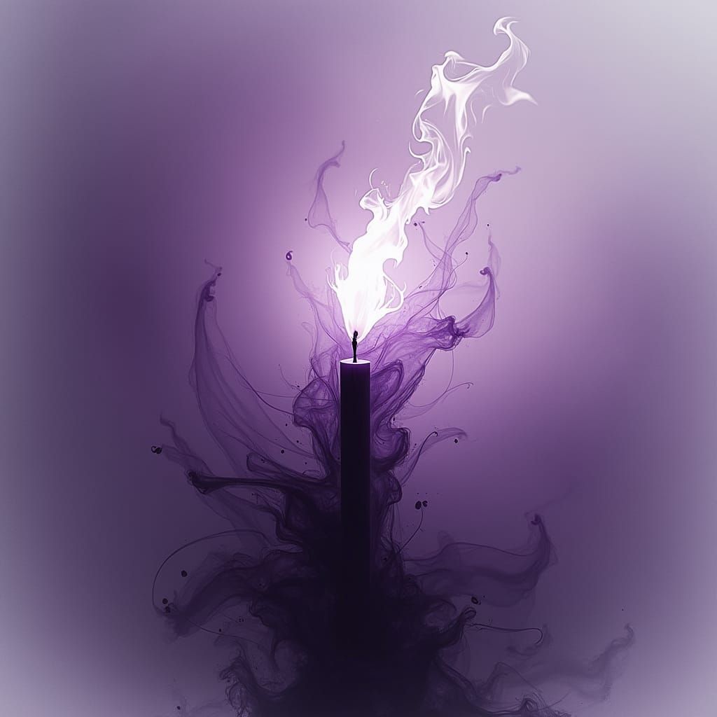 Violet Candle Flame in Motion