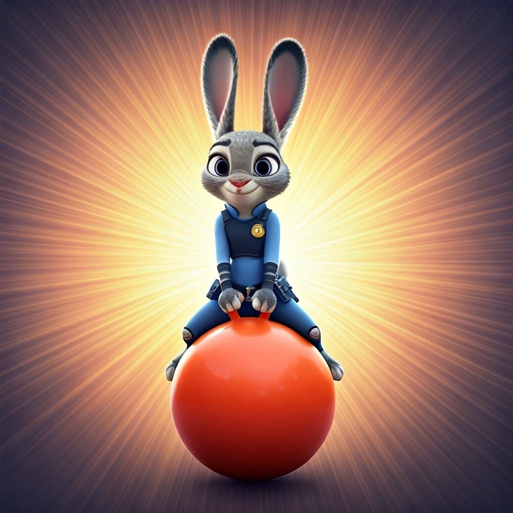 Bouncy Cop in Vibrant Disney Style