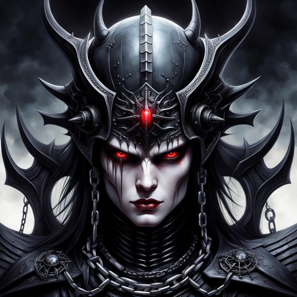 Gothic Vampire Portrait in High-Fantasy Style