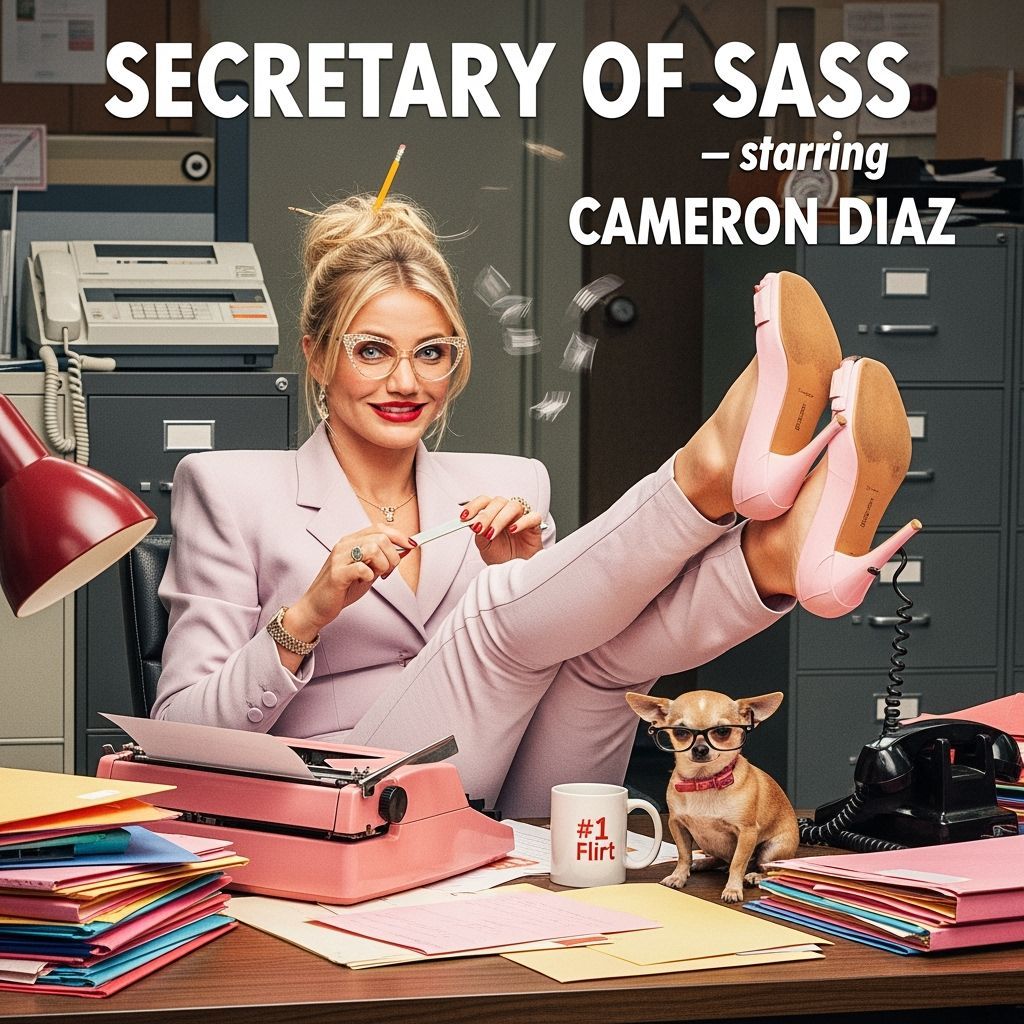 Cameron Diaz as a Glamorous 90s Retro Secretary with Sass